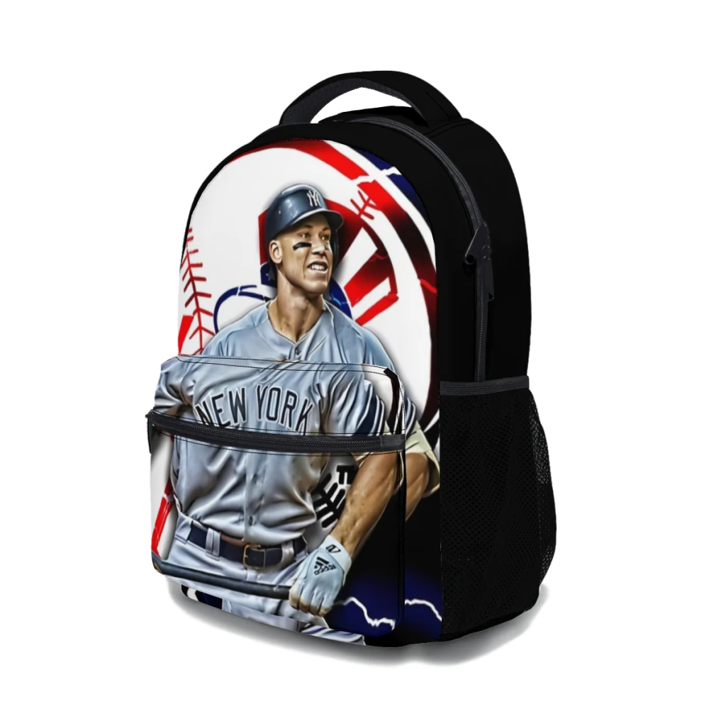 Mochila escolar informal ligera con estampado de Aaron Judge para niños, mochila juvenil, 17 pulgadas