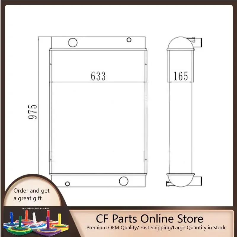 Cooling Radiator 11110725 for Volvo L110E L110F L120E L120F L60G L60H L70G L70H L90G L90H