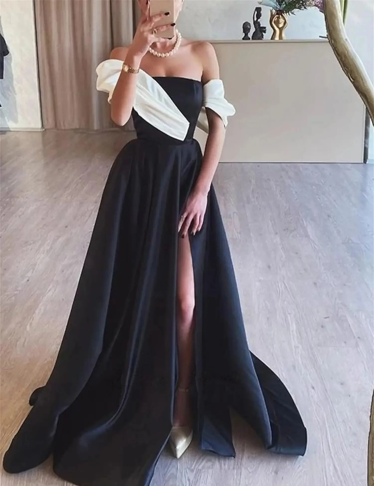 

Slit Black Long Bespoke Occasion Gown Evening Dresses Pastrol Unisex Jersey Retro Dubai Saudi Arabic Israel Prom Customized