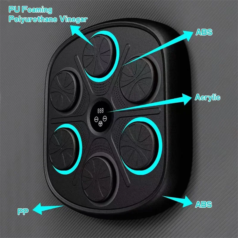 Music Boxing Target Adjustable Mode Digital Display Wall Boxing Training Pad Home Stress Relief Bluetooth Electronic Wall Target