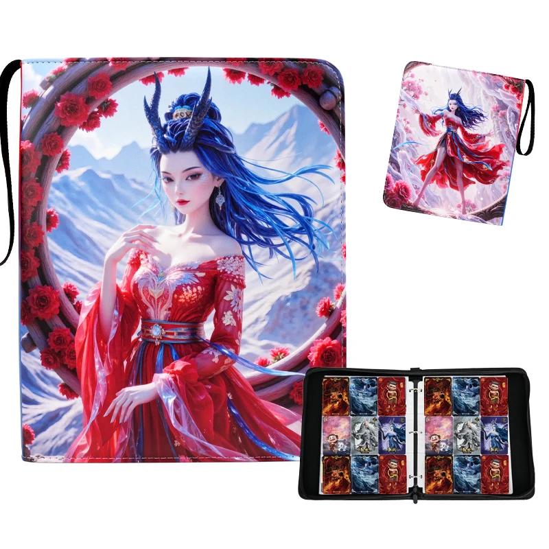 400/900 قطعة أنيمي الكرتون Nezha بطاقة تخزين كتاب تسعة شبكة سستة الجلود آو تشغيل بطاقة كتاب ماجيك بوي التجوال البحر