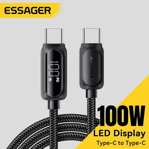 Câble Essager 100W USB C vers USB C pour Xiaomi Samsung PD 5A Câble de charge rapide pour Macbook, iPad Pro, tablette, câble pour ordinateur portable 12 meilleures ventes Essager câble - No 10
