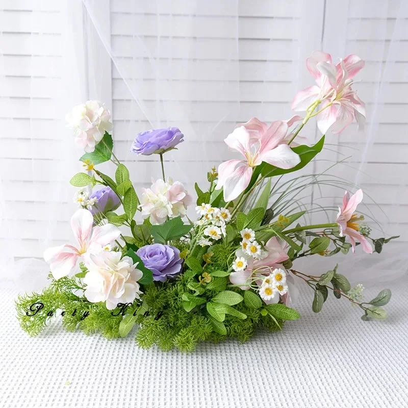 

Artificial Flowers Wedding Decoration Table Centerpiece Floral Arrangement Backdrop Decor Road Lead Floor Flower Event Props