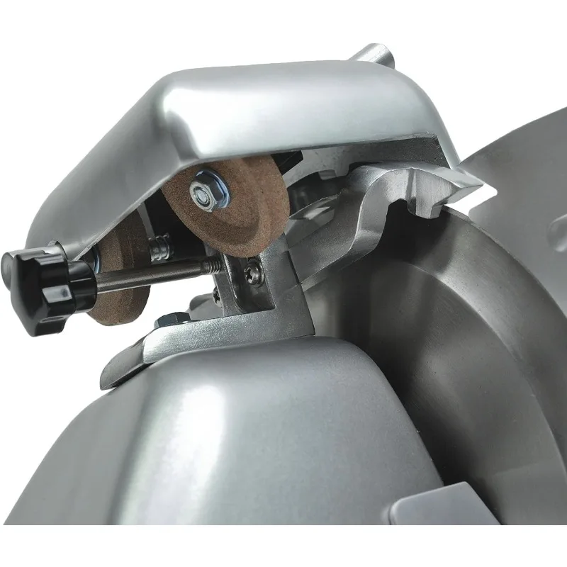 

Meat/Cheese/Food Slicer Low Noises Commercial and Home Use，Commercial Anodized Aluminum Base with Stainless Steel Blade