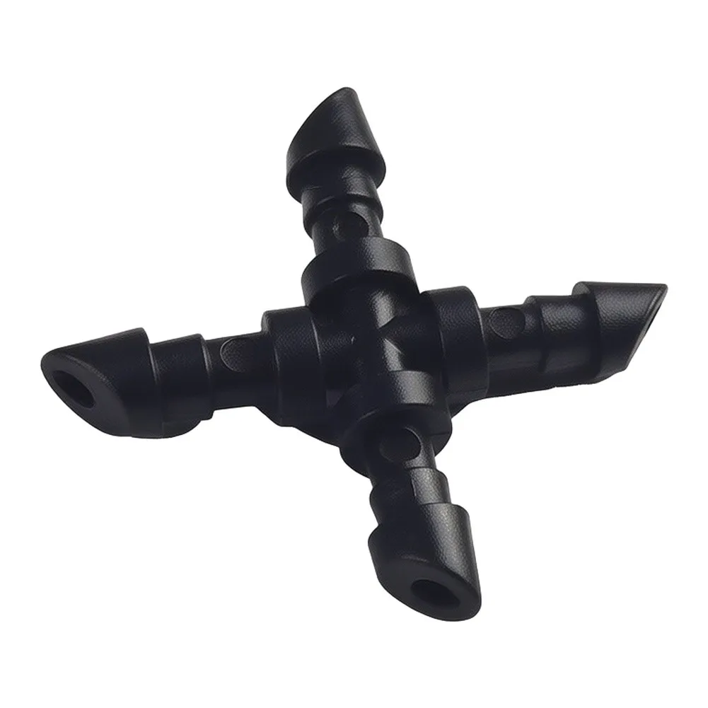 50pcs 4mm 4 Way for cross Barbed Connectors Designed for Secure and Efficient Water Distribution in Garden Irrigation Systems