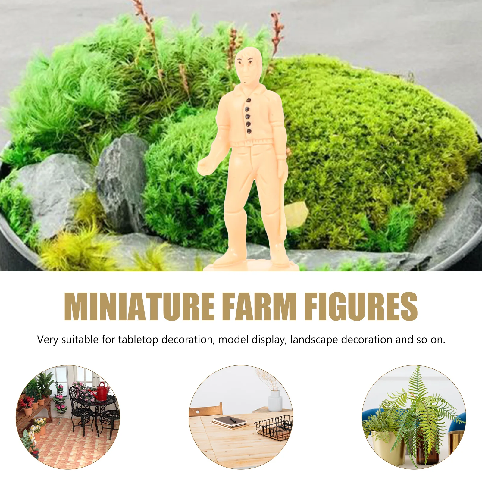 3 مجموعات واقعية حيوانات المزرعة الصغيرة ديكور صغير المشهد الصغير التماثيل الزينة طاولة الرمل اكسسوارات لعب الحيوانات