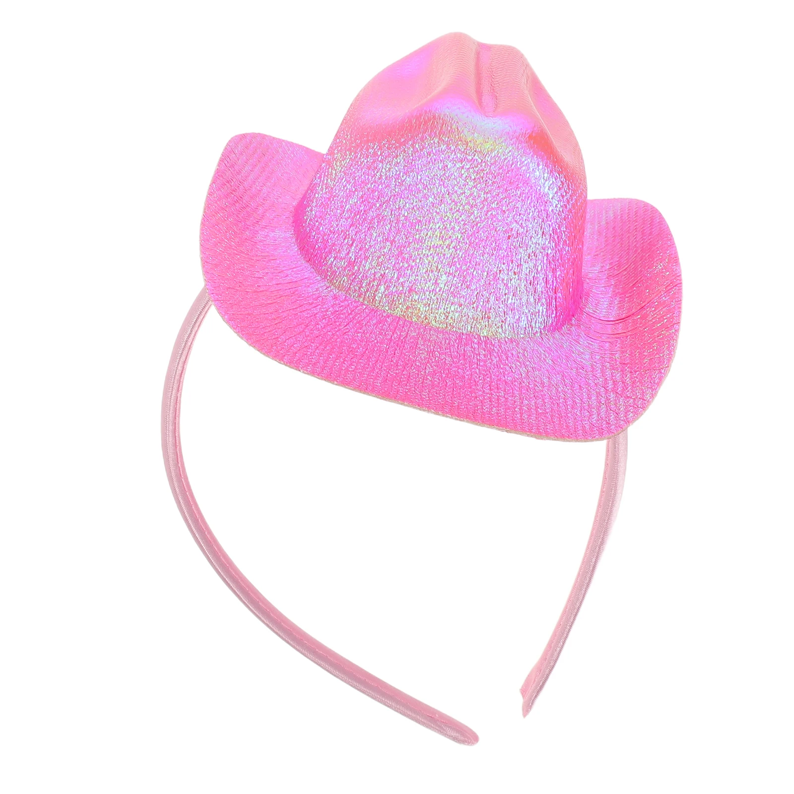 Glitzer-Cowboyhut-Stirnband, Western-Party-Accessoires, Cosplay, Geburtstag, Halloween, Weihnachten, Disco, Cowgirl-Kopfbedeckung