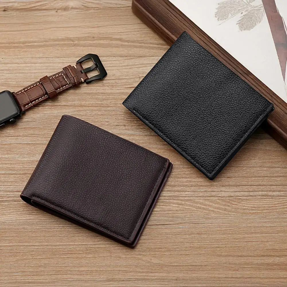 

Sleek Design Wallet Stylish Men's Faux Leather Wallets with Multiple Pockets for Business Travel Daily Use Solid Color for Male
