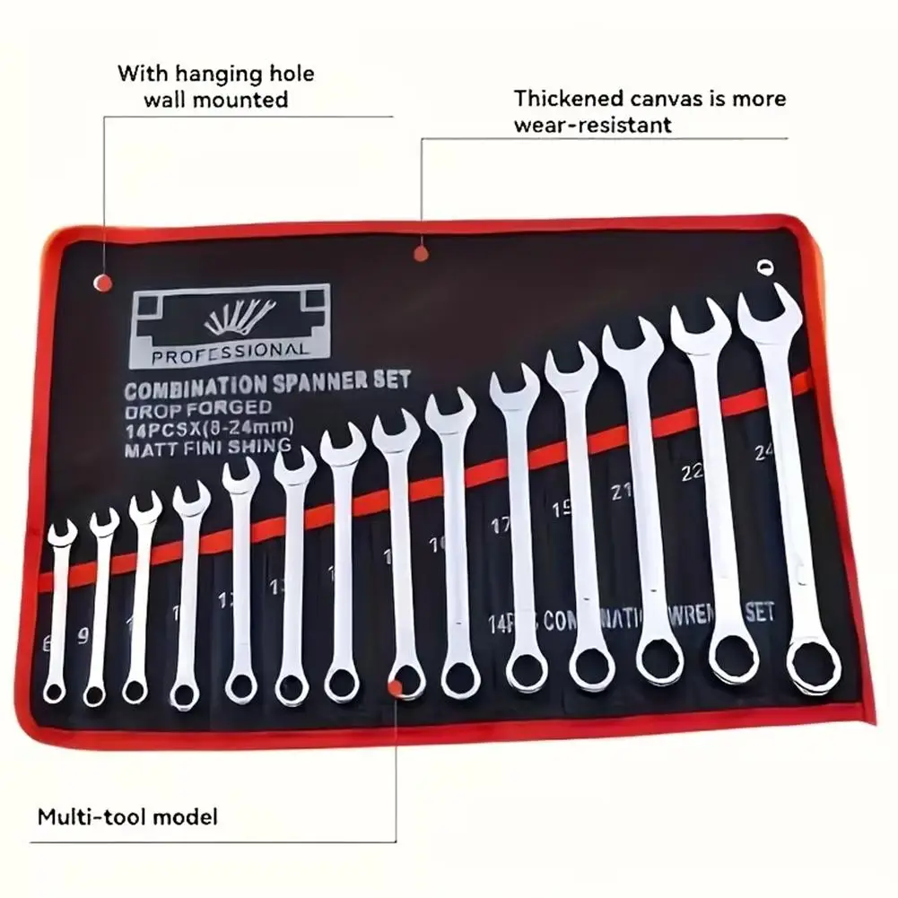 Repair Tools Storage Bag Roll Up Canvas Bundle Bag Oxford Canvas Folding Wrench Roll Storage Kit Durable Wrench Storage Bag