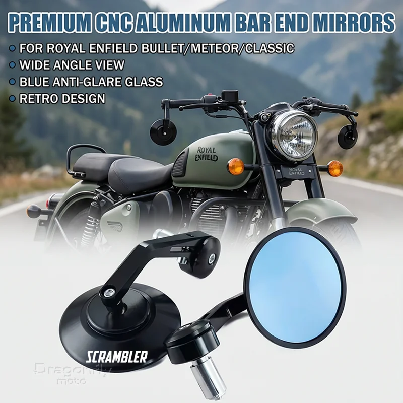 2PC Fit For Ducati SCRAMBLER 800 2015 2016 2017 2018 Scrambler 1200 Motorcycle Rear View Side Mirrors Handle Bar End Mirrors