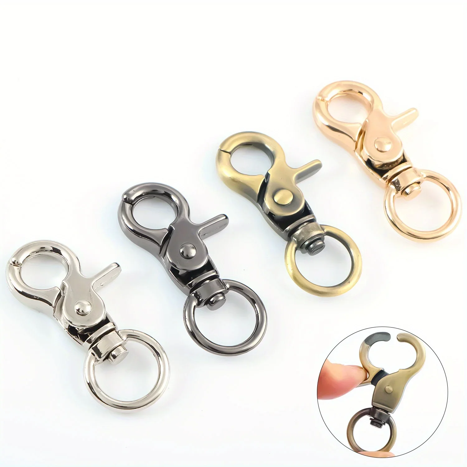 5pcs Snap Hook, Trigger Snap Metal Lobster Claw Clasp Lanyard Clips for Straps Bags Belting Craft