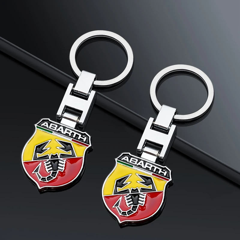 Fiat Auto Emblem Metall Schlüsselanhänger Schlüsselanhänger Autozubehör für Abarth Punto Panda Doblo Stilo Bravo FR Ornament Schlüsselhalter Schlüsselanhänger