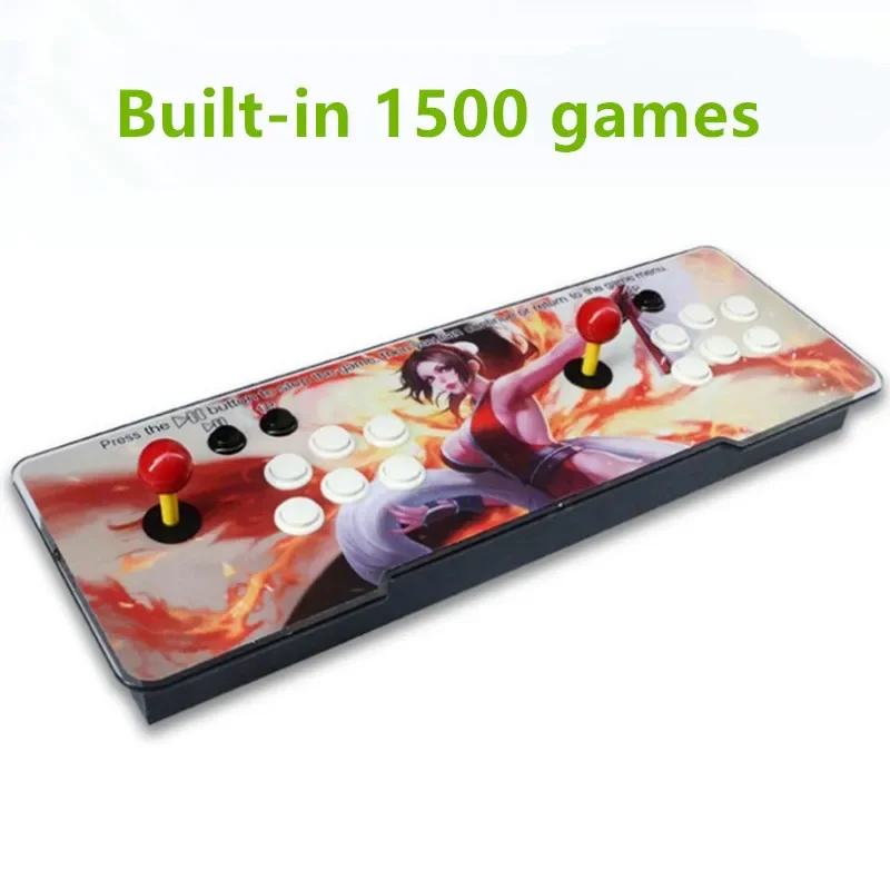 Built-in 1500 game console display computer TV rocker fighting joystick games controller speaker MP3 double player gamepad horn