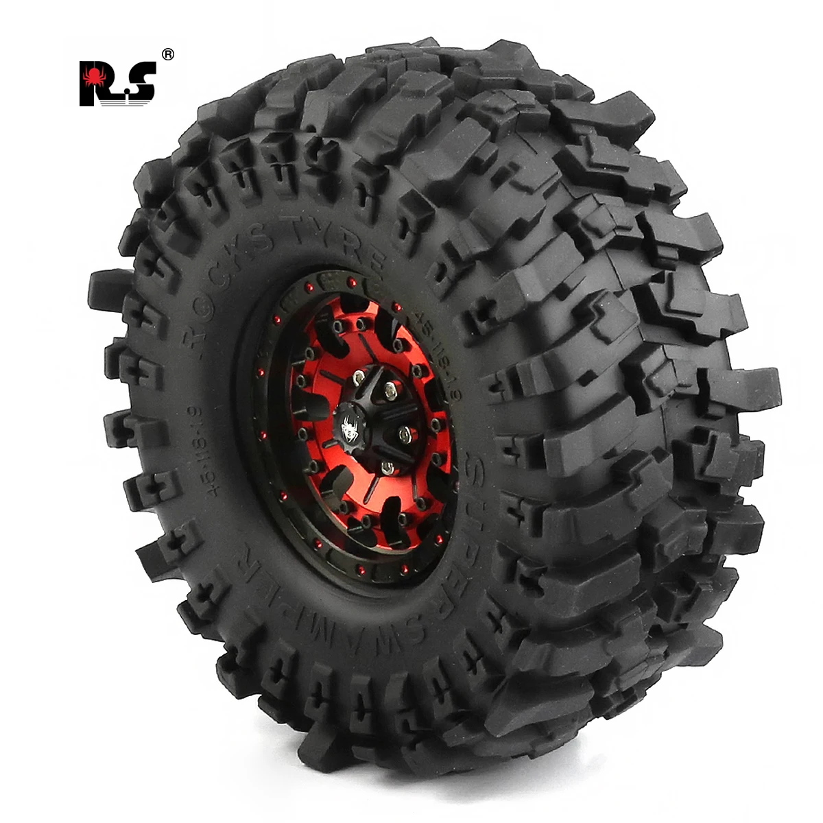 

4PCS 118*45 mm 1.9" Wheel Rims Tires Set for 1:10 RC Rock Crawler Car TRX4 Axial SCX10 90046 Redcat Gen8 d90