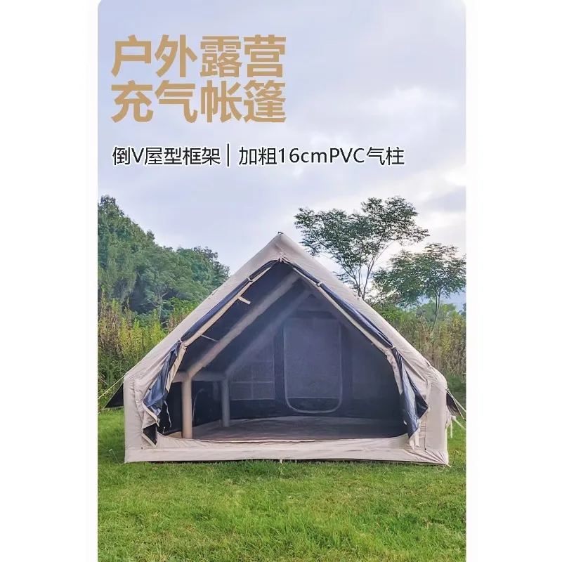 12m² Inflatable Vinyl Camping Tent, Windproof Rainproof All Season Portable Outdoor Tent for Backyard Camping Events