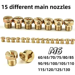 15x M6 Carburetors Main Jet 60/65/70/75/80/85/90/95/100/105/110/115/120/125/130 For Mikuni For Phnl Phva Phbh Phbn Phvb Phbg