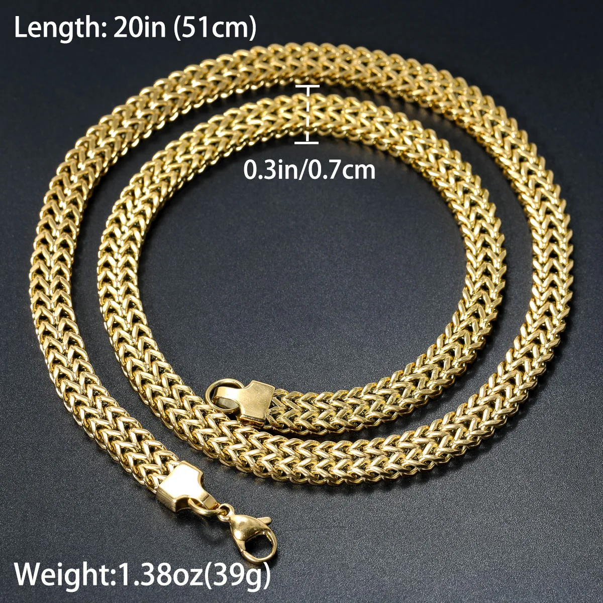 New Men's Women's Stainless Steel Chain Necklace Hip Hop Shining Geometric Herringbone Pattern Not Fading Party New Year Gifts