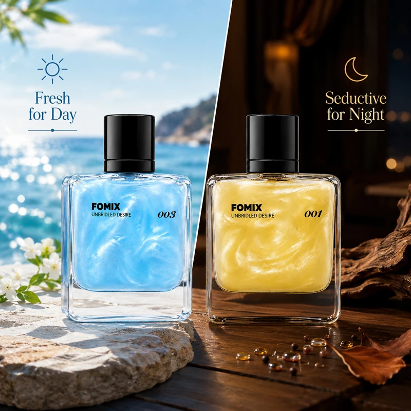 FOMIX 2PCS Men's Perfume Set, Long Lasting Fresh Ocean & Warm Seductive Eau De Parfum Spray, Citrus Floral Musk Woody Cologne, Day Night Portable Fragrance Gift for Him view 7