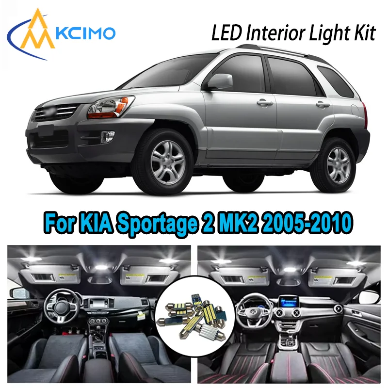 

For KIA Sportage 2 MK2 2005-2010 2006 2007 Premium Bright LED Interior Dome Map Trunk Light Kit Car Led Lamps Canbus No Error