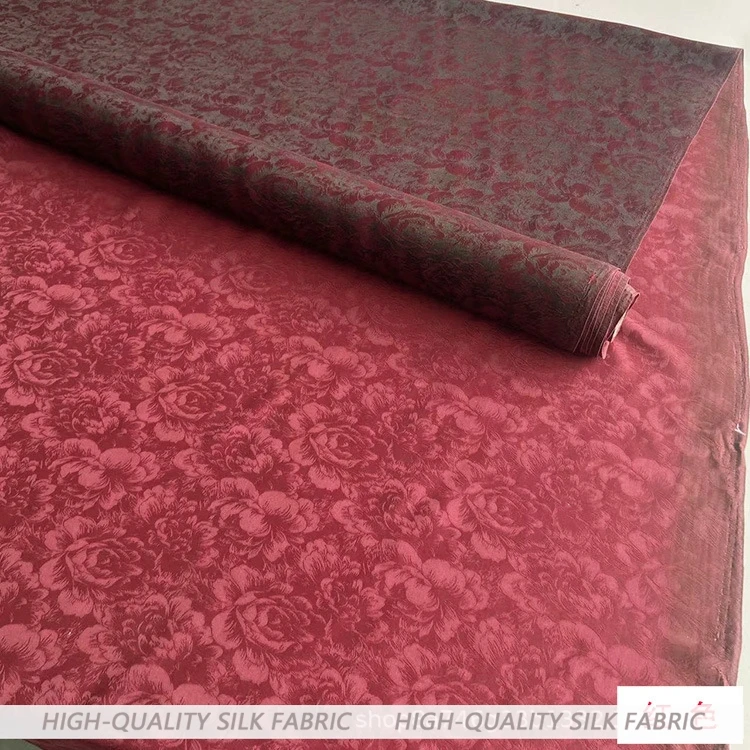 Fugui Peony Jacquard echte zijde Gambiered Guangdong stof Cheongsam Top theejurk