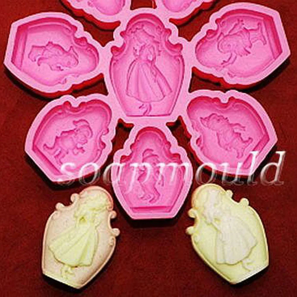 Snow White and Seven Dwarfs Silicone Soap Mold Chocolate Cake Decor Pastry Home Kitchen Baking  Mould Handmade Candle