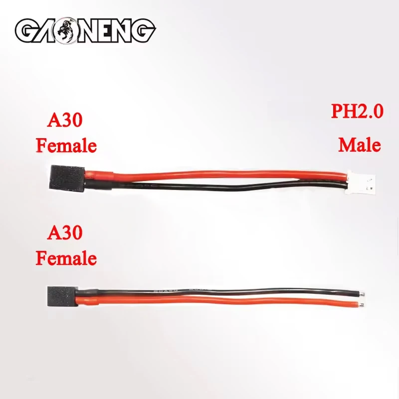 GNB A30/BT2.0-PH2.0 Adapter Cable For BT2.0 A30 Plug 1S Battery with 1.0mm Banana Connector Meteor65 1S Battery 5/10/15/20PCS