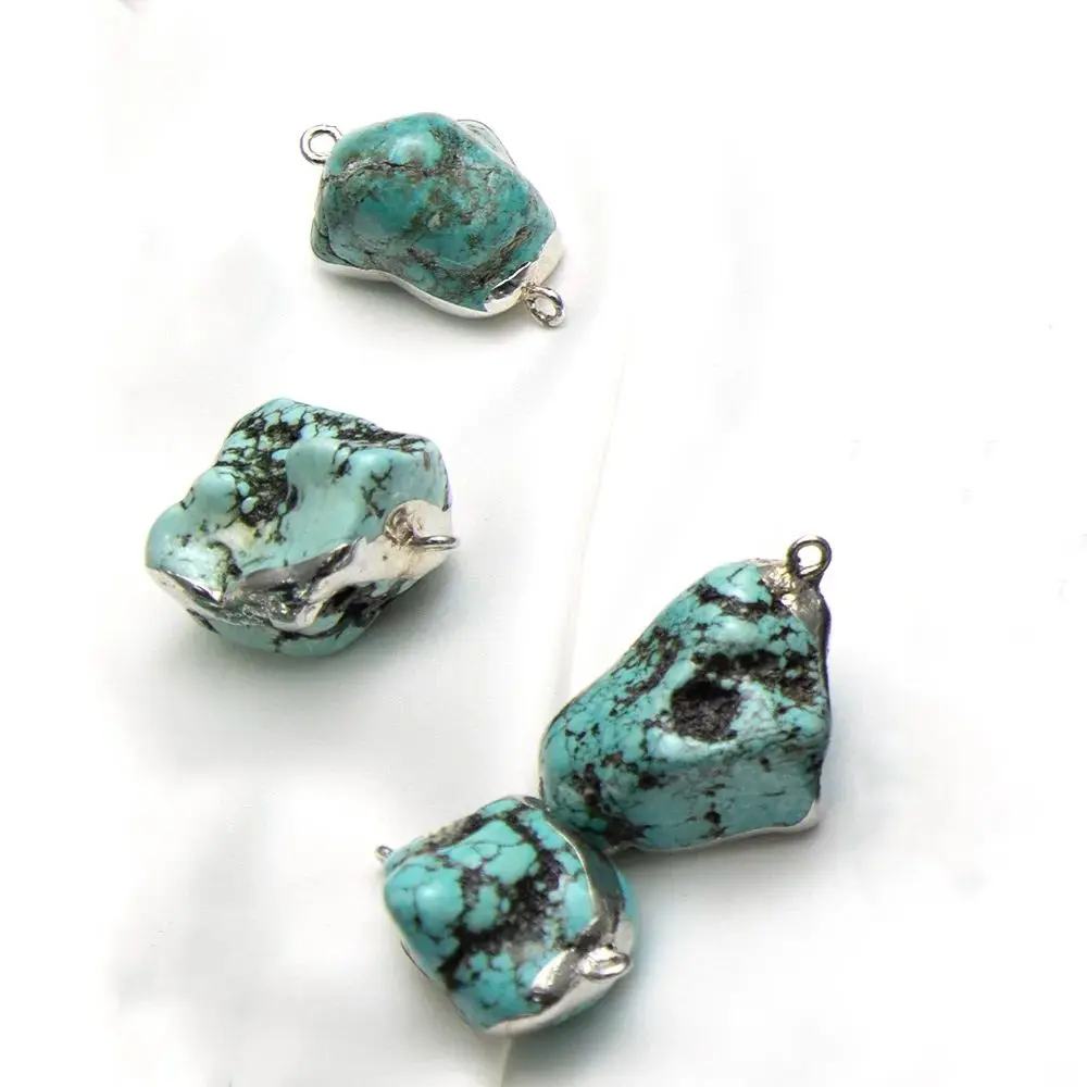 40x50 мм 1 шт. модный высококачественный бирюзовый камень нерегулярный разъем подвески для женщин/мужчин DIY ожерелье браслет аксессуары подарок