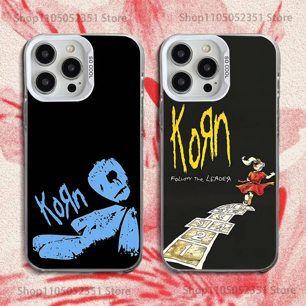 

Band K-Korn Phone Case For iPhone 16,15,14,13,12,11,Pro,XS,Max,Plus,Mini,SE White Candy Matte Shockproof Cover
