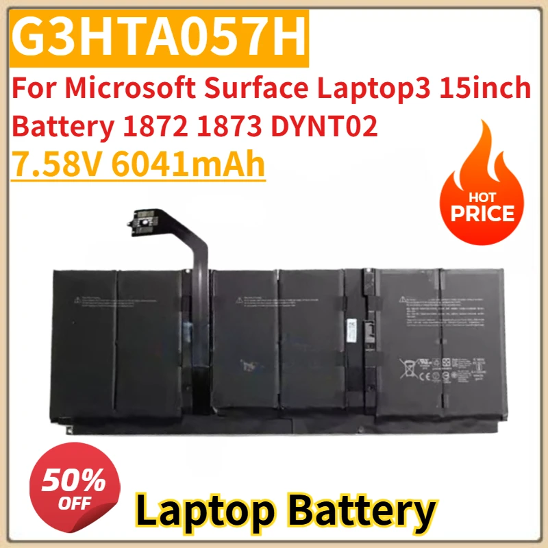 

Laptop Battery 7.58V 6041mAh G3HTA057H For Microsoft Surface Laptop3 15inch Battery 1872 1873 DYNT02 Brand-New High Quality