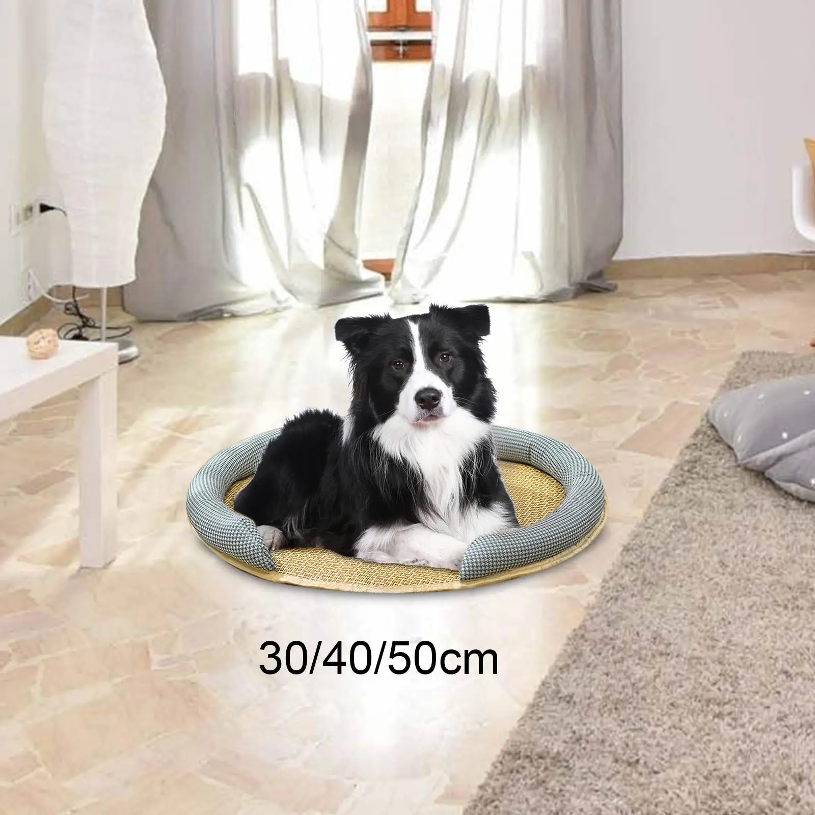 籐のペットの冷却マット,通気性のあるクッション,猫と子犬のためのスリーピングベッド,夏のマットレス