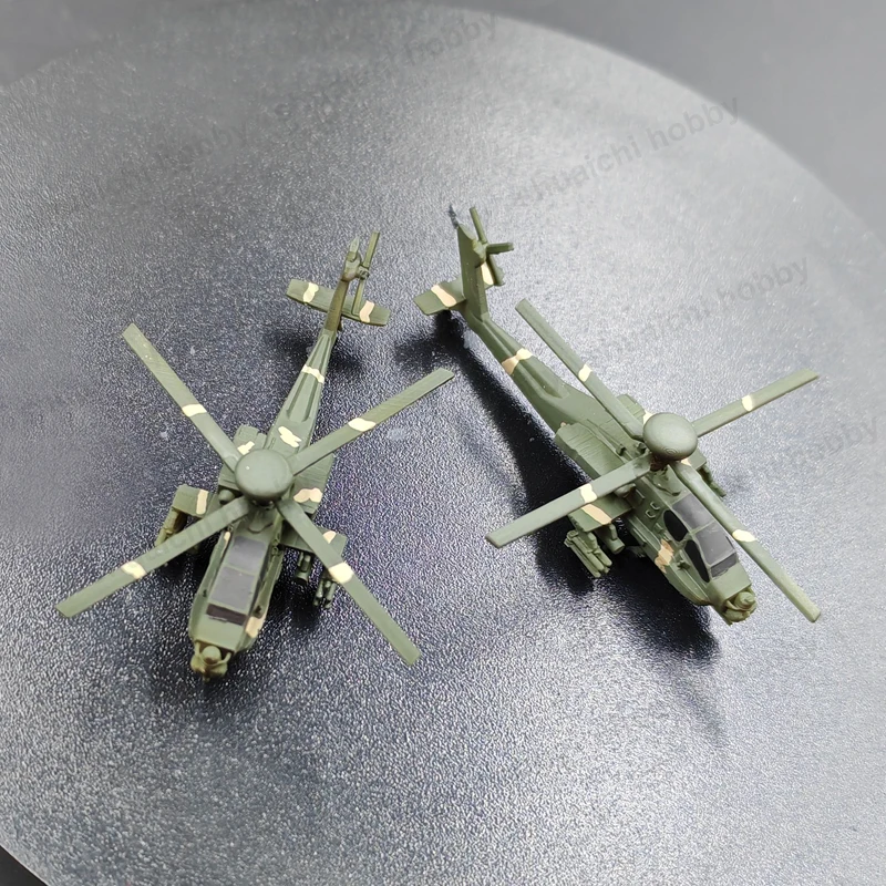 2 шт. цветные AH-64 вертолетные оружие модель 1/400 1/350 масштаб миниатюрные армейские основные вооруженные вертолеты для DIY украшения хобби