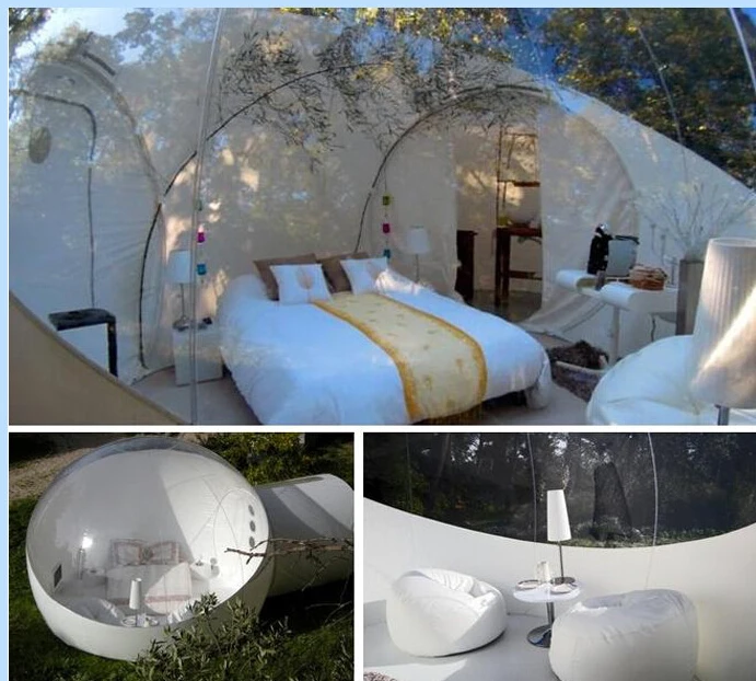 Outdoor Camping Transparent Inflatable Bubble Tent Hemispheres Clear House Garden Cabin Lodge Starry Sky  Dome With Free Blower