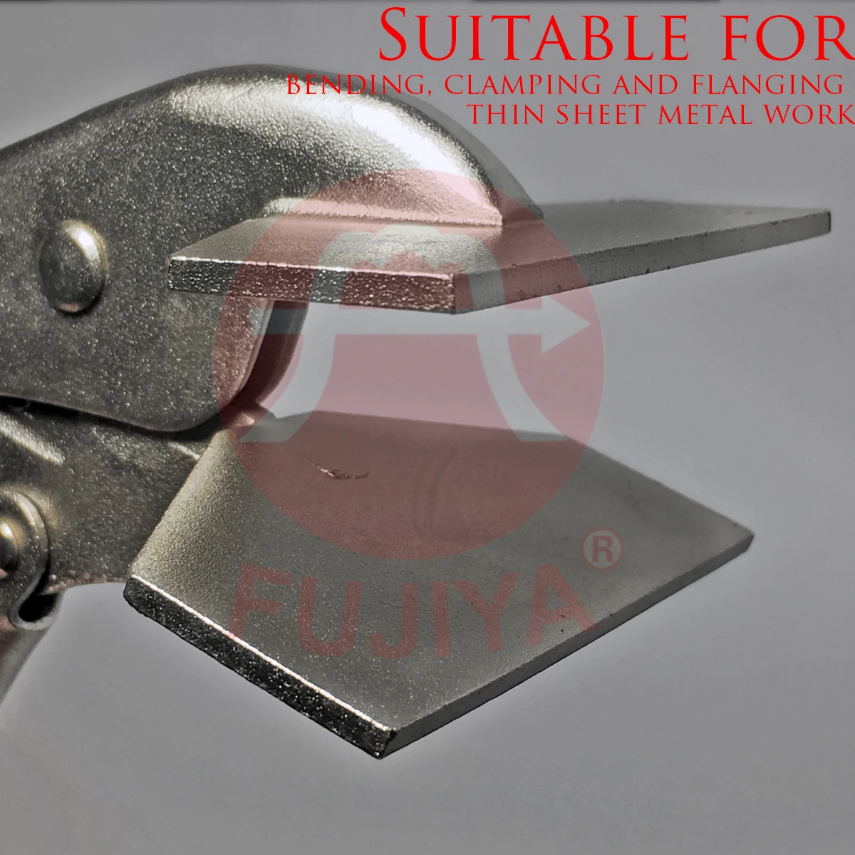 /F-8R Wide Flat Jaw Metric Serrated Steel Welding Sheet Clamp Pliers Vice Grip Locking Cr-Mo Handle Nickel Plated 9-1/2
