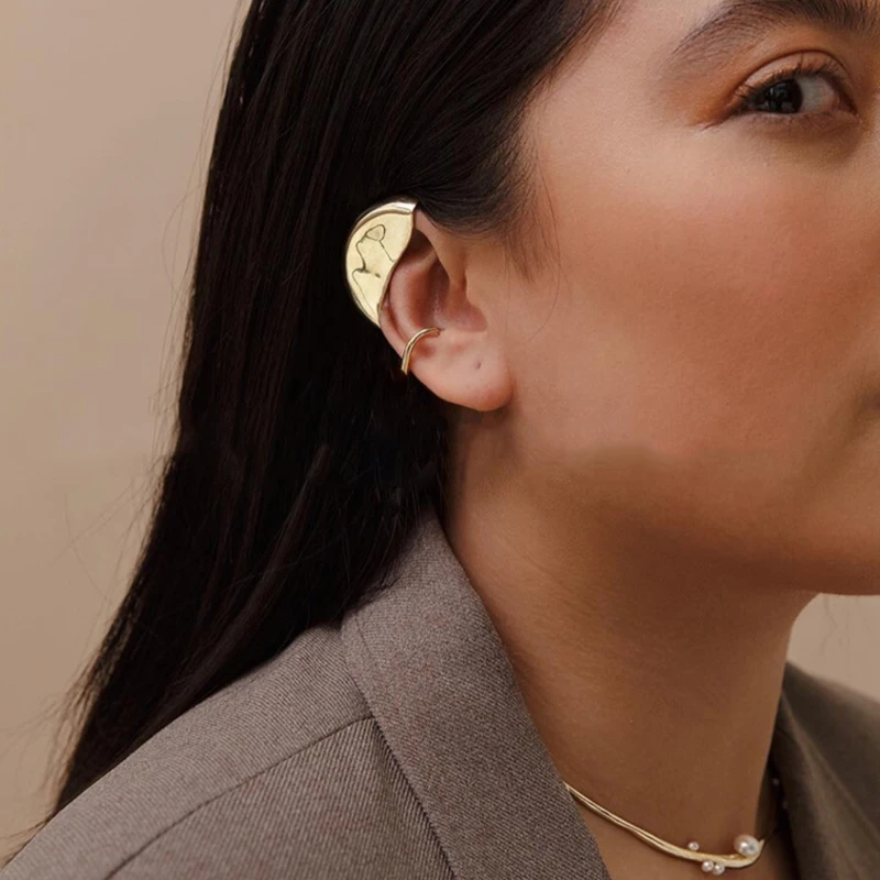Punk Vintage Half Ear Contour Metal Ear Clip Stud Earrings For Women girls Ear Bones Clip Fashion Earring Jewelry Gift