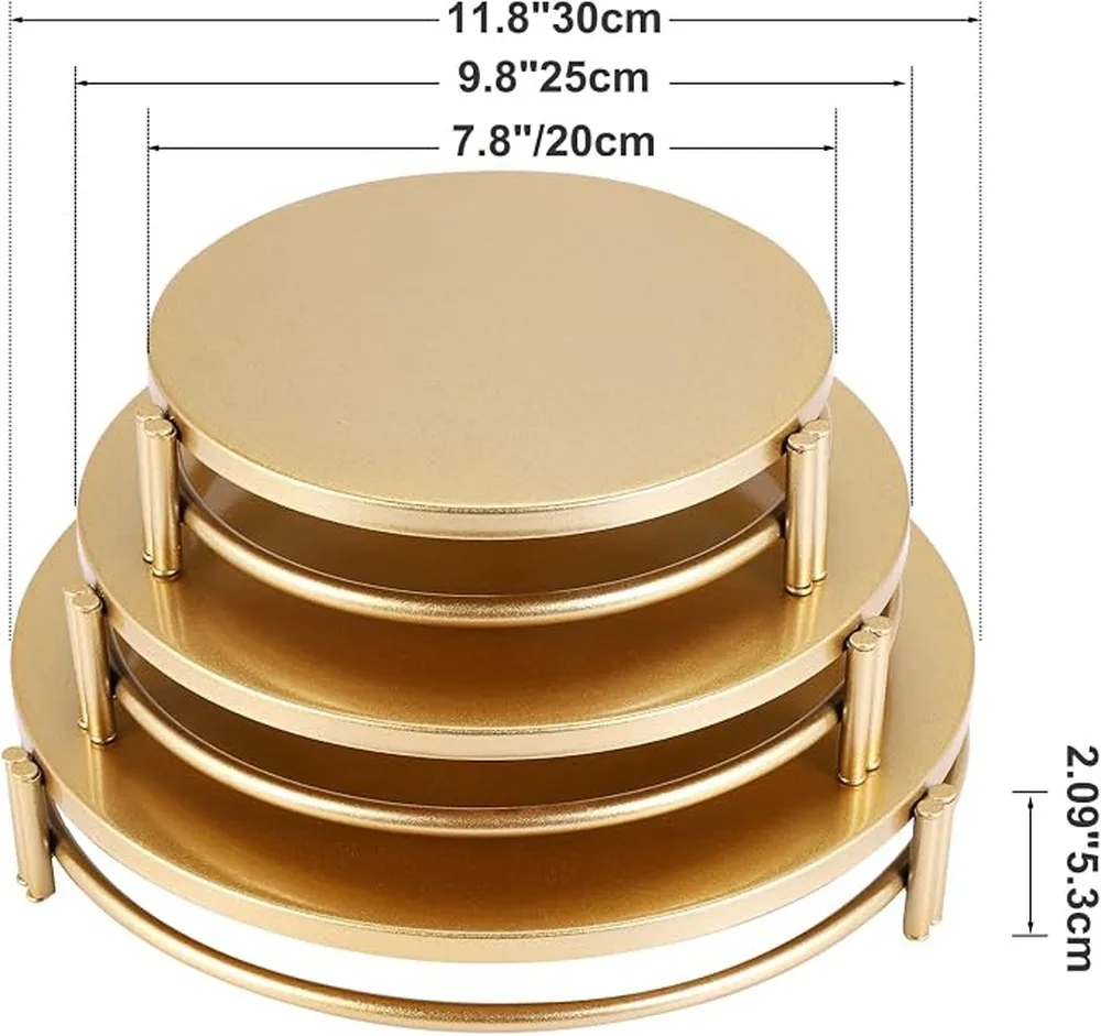 Gold Dessert Table Display Set With Elegant Cake Stand And Sturdy Gold Coasters For All Occasions