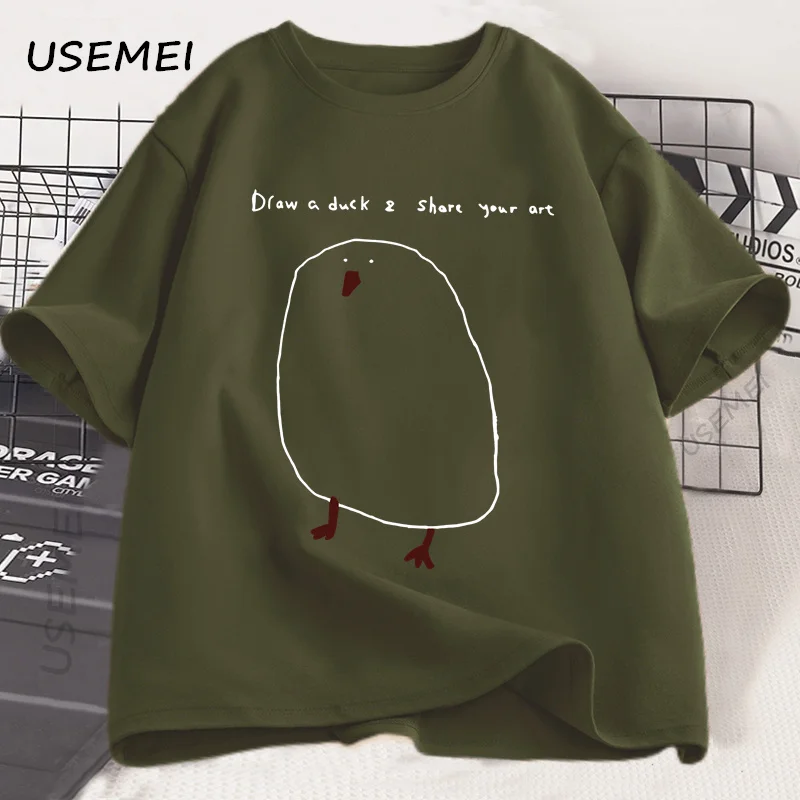 Funny Draw Duck T Shirt Men Women Cotton Casual Funny Printed T-shirt Summer Short Sleeve Cool Round Neck Mens Clothes Tshirt - view 4