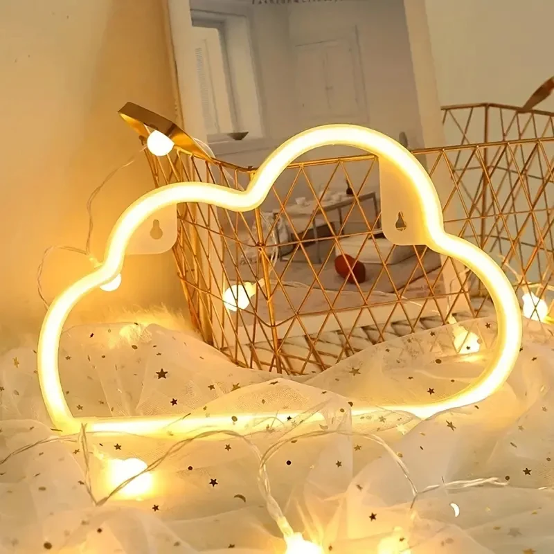 Cloud Neon Signs with Base,LED Atmosphere Light, Warm/RGB Wall Lamp for Halloween, Christmas, Birthday, Party, Home Decoration