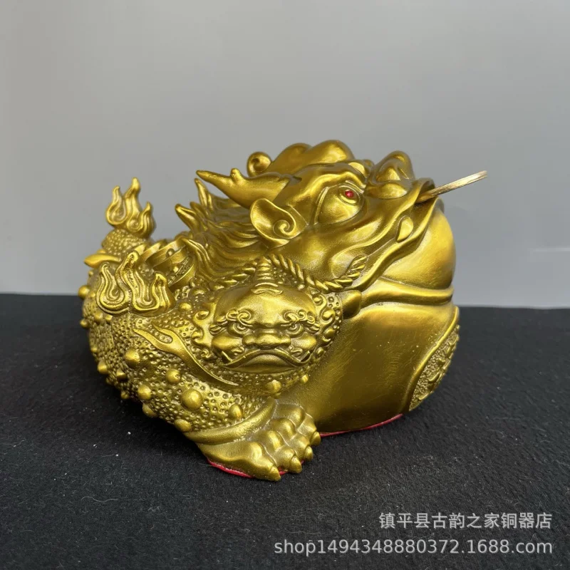 Three- One-legged Golden Toad Ornament Living Room Office Home Decoration Store Company Opening Gift