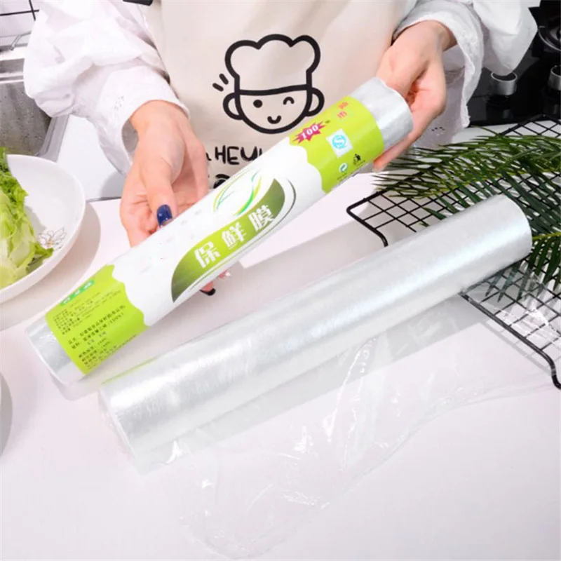 Large Roll Fresh-keeping Film PE Food Household Economic High Temperature Resistant Kitchen Food Packaging Food Wrap Food Cover