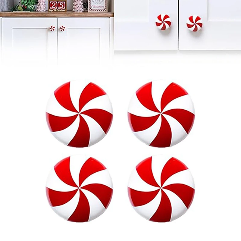 2Pcs Christmas Candy Button Covers Closet Dresser Pulls For Festive Home Decor Drawer Handle Protection Covers