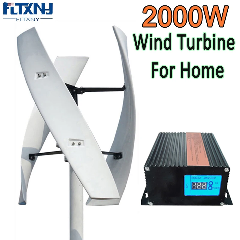 2KW Vertical Axis Wind Turbine for Home Wind Power Generator 2000W 24V 48V 96V 220V Low Noise Coreless Windmill 150RPM