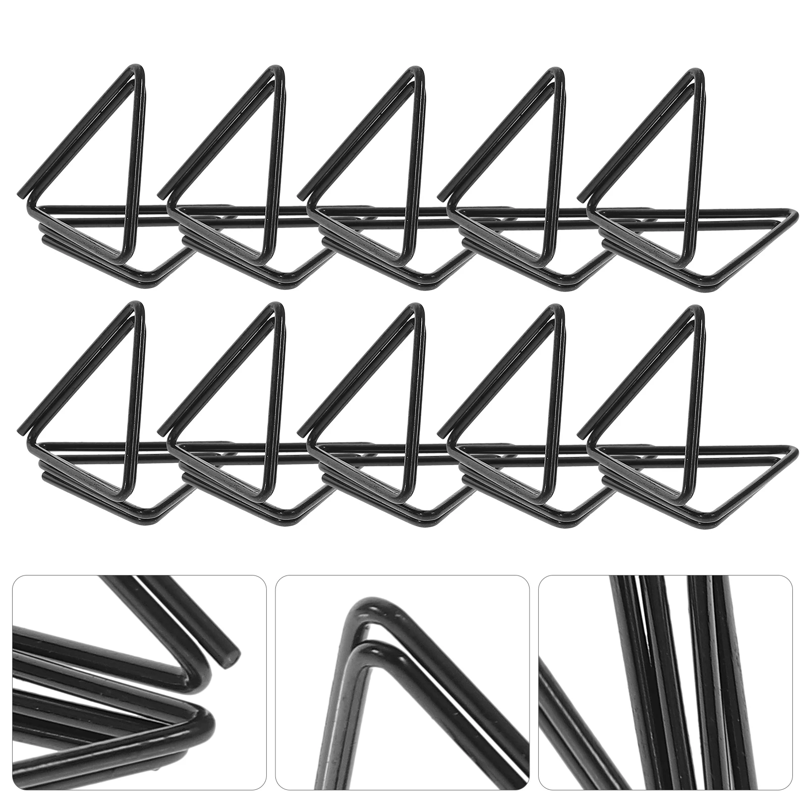 

30pcs Triangular Memo Clips Aluminum Alloy Note Holders Paperclips Small Shaped Crafts Table Number Photo Display Stand Office
