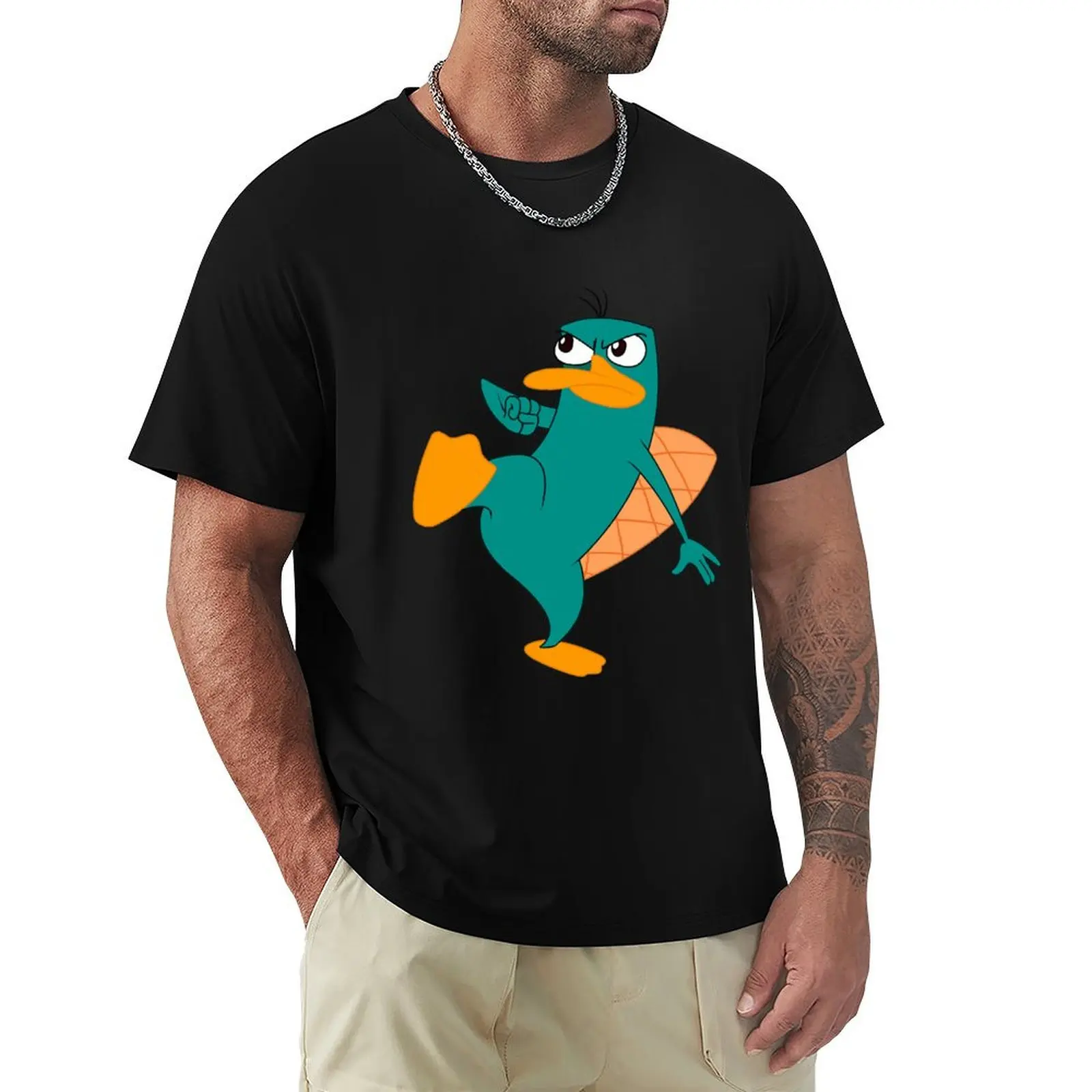 

Perry El Ornitorrinco T-Shirt graphic shirts summer clothes Aesthetic clothing rapper graphic tees shirts men