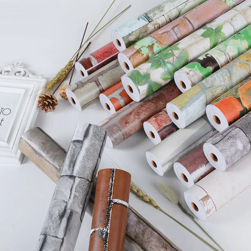 Self-adhesive 3d Brick Pattern Wallpaper Dormitory Table Cabinet Rental Room Renovation and Renovation Waterproof Contact Paper