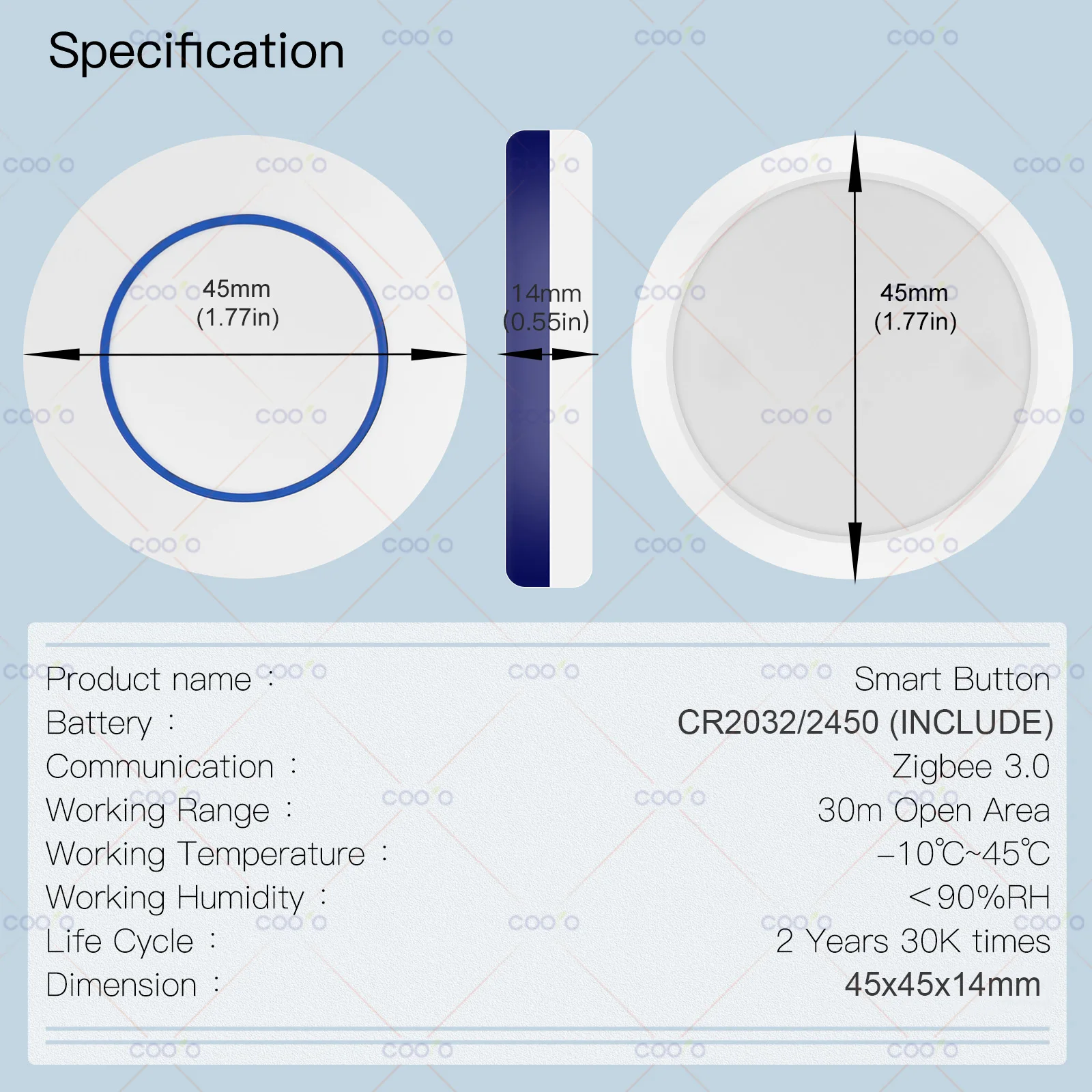 Tuya ZigBee Push Button Wireless Hand -Remoter Scene Switch Controller Battery Powered Automation App Control Device Support Z2M