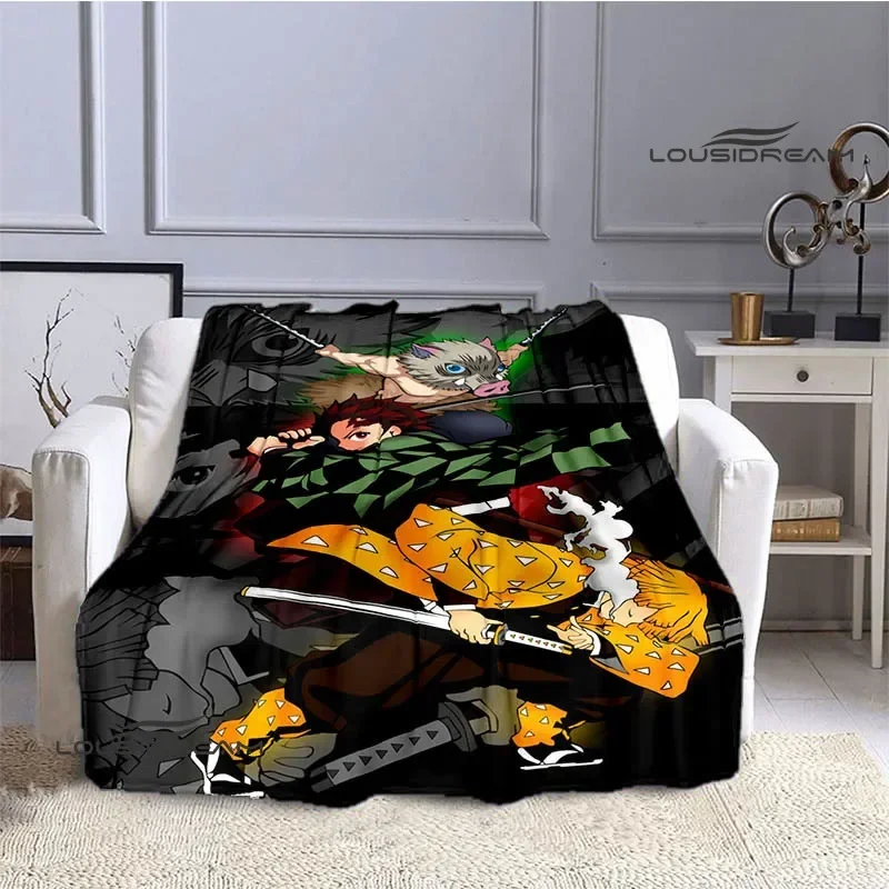 Demon Slayer Cartoon Printed blanket Kids Warm blankets Flannel Soft and comfortable blanket bed linings Birthday Gift