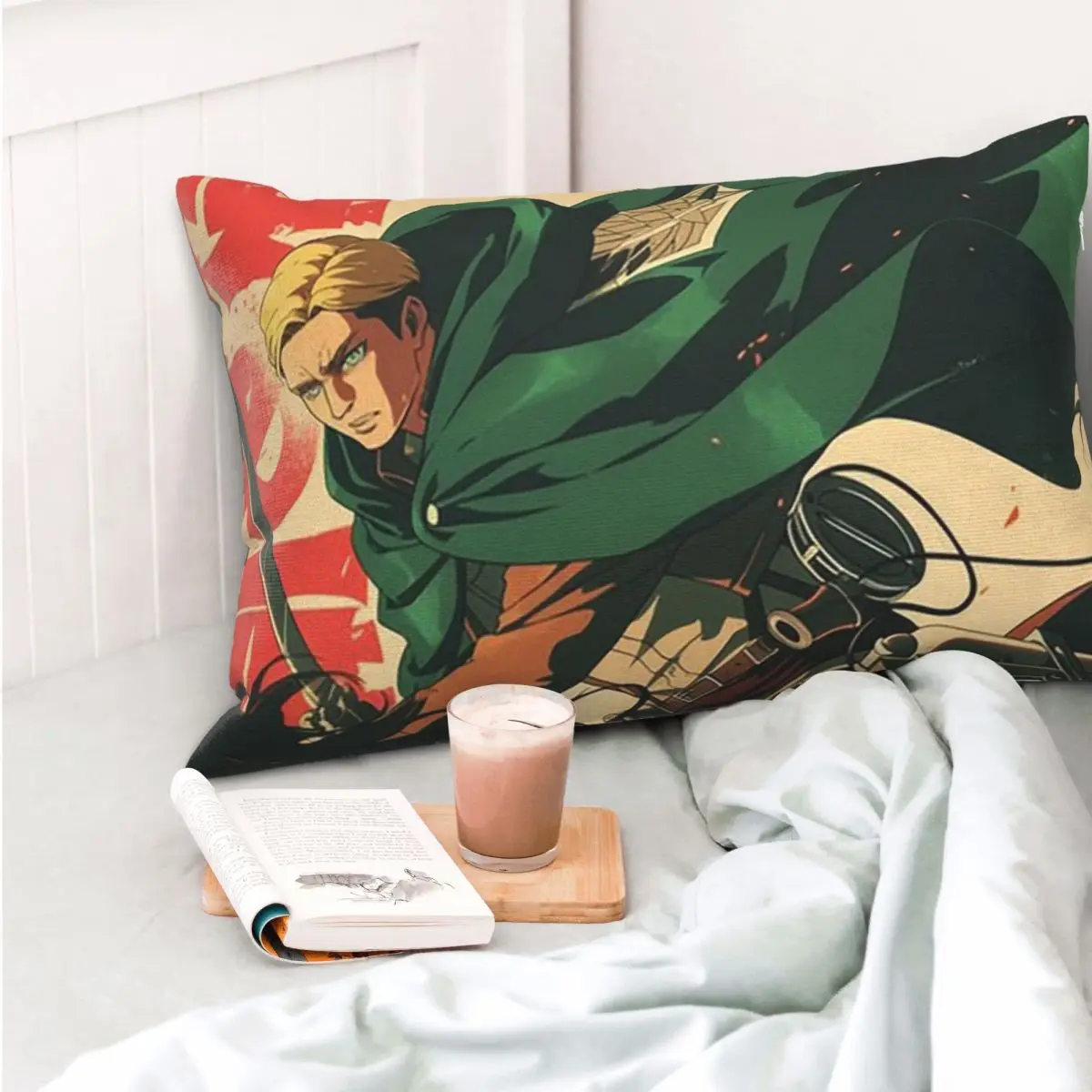 Attack On Titan Manga Erwin Smith Anime Rectangle Pillowcase Cushion Cover Decorative Bedroom Bed Home Comfort Throw Pillow