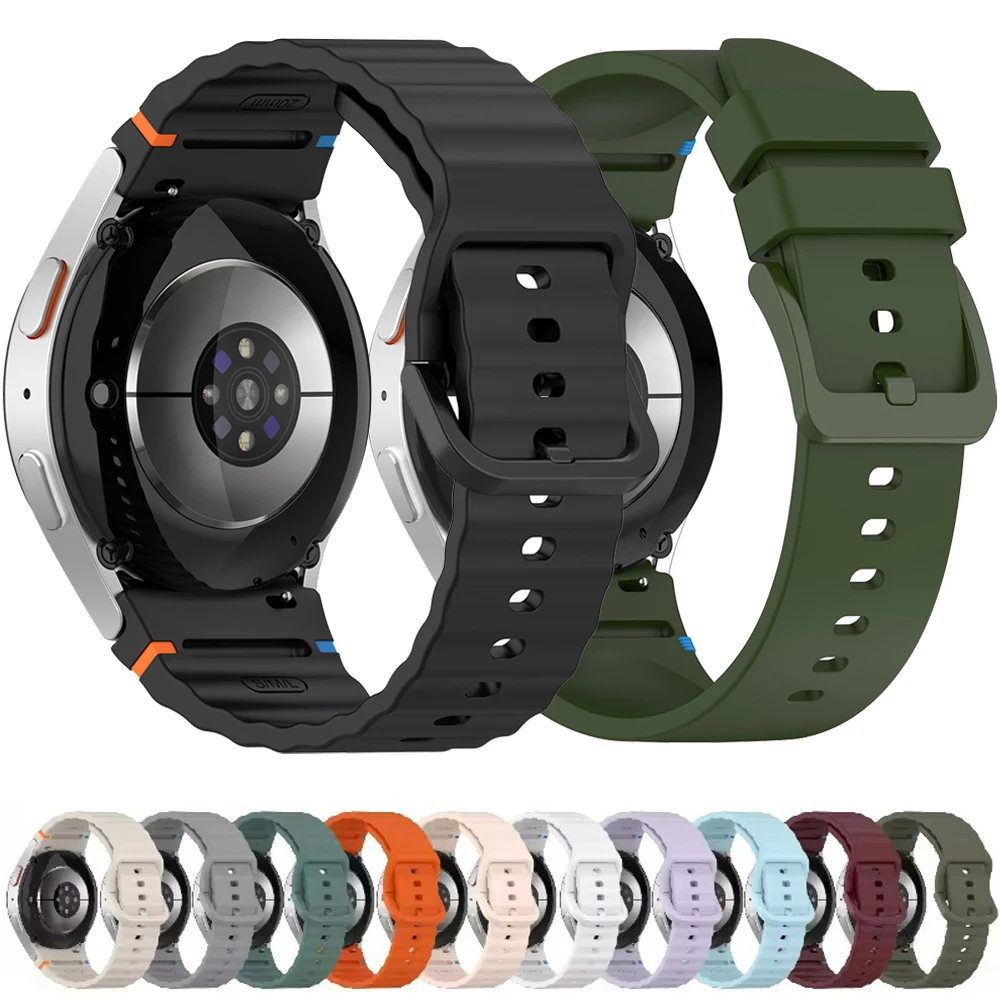 

Silicone Strap for Samsung Galaxy 7 FE 6 5 4 40mm 40mm/6 Classic/5 pro 45mm 47mm 43mm No Gaps Bracelet for Watch 7 6 Accessories