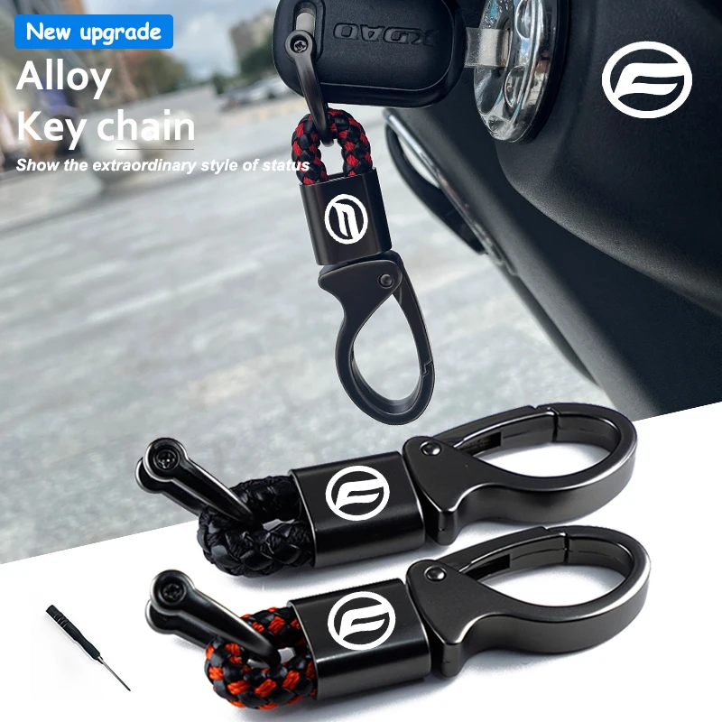 For CFMOTO CF 650 650MT 650NK 400NK 650GT Accessories Custom LOGO Motorcycle Braided Rope Keyring Metal Keychain