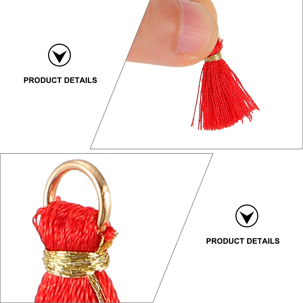 

50 Pcs Tassels Accessories Keyring Small Mini Craft Charms for Jewellery Making Bulk Pendant Jewelry